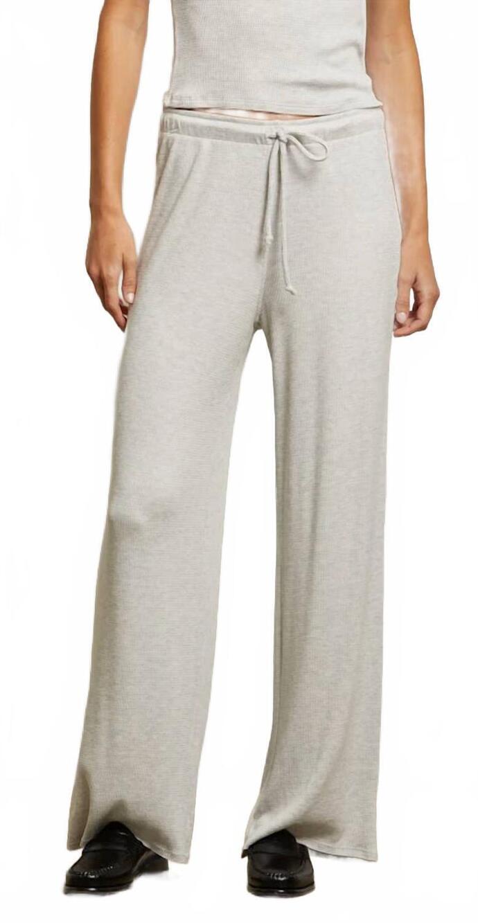 NEW PERFECTWHITETEE maddie brushed waffle drawstring pant in ash